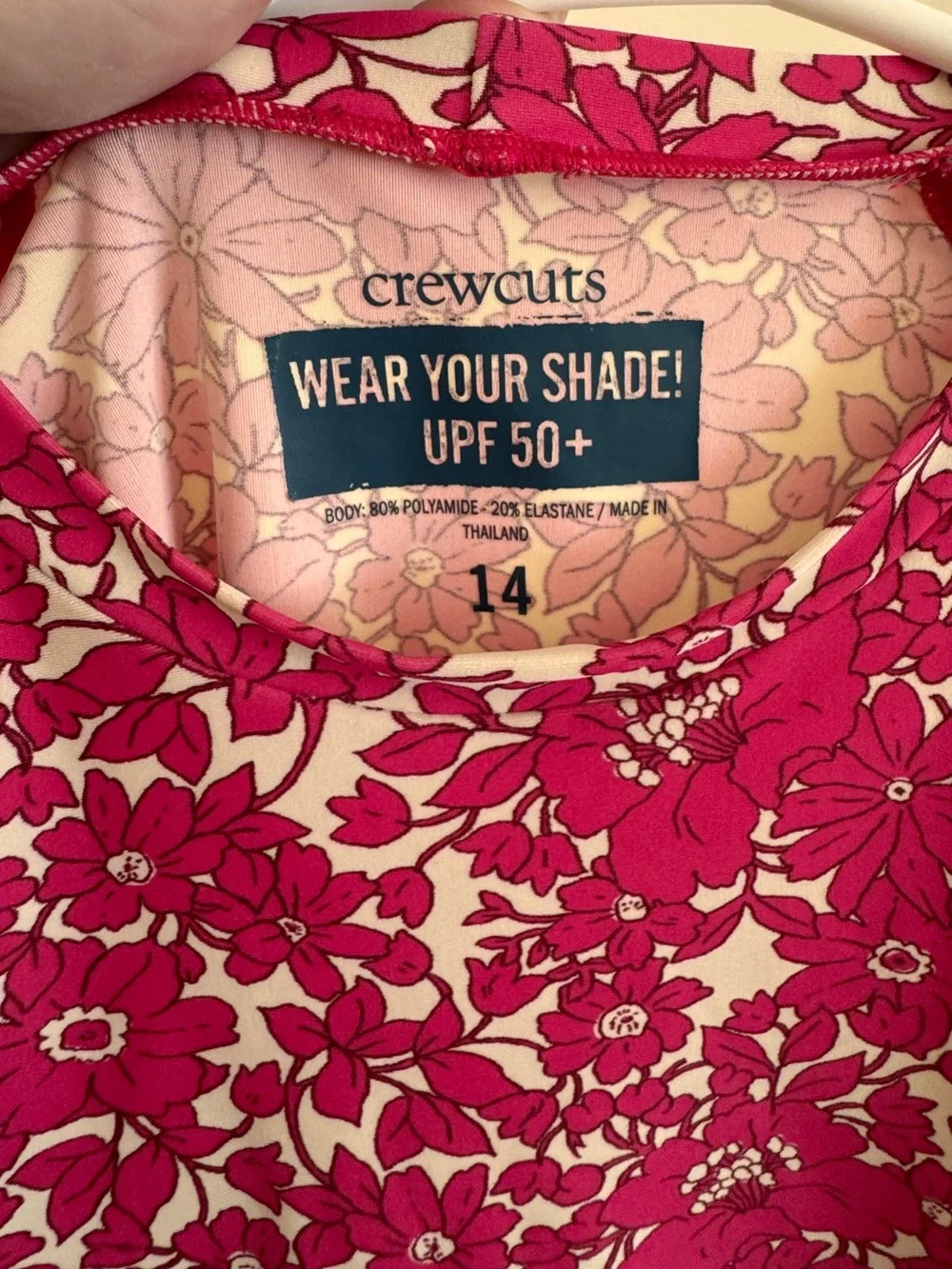 Crewcuts by J. Crew rashguard swim cover UPF 50 Sun Shirt Liberty London size 14